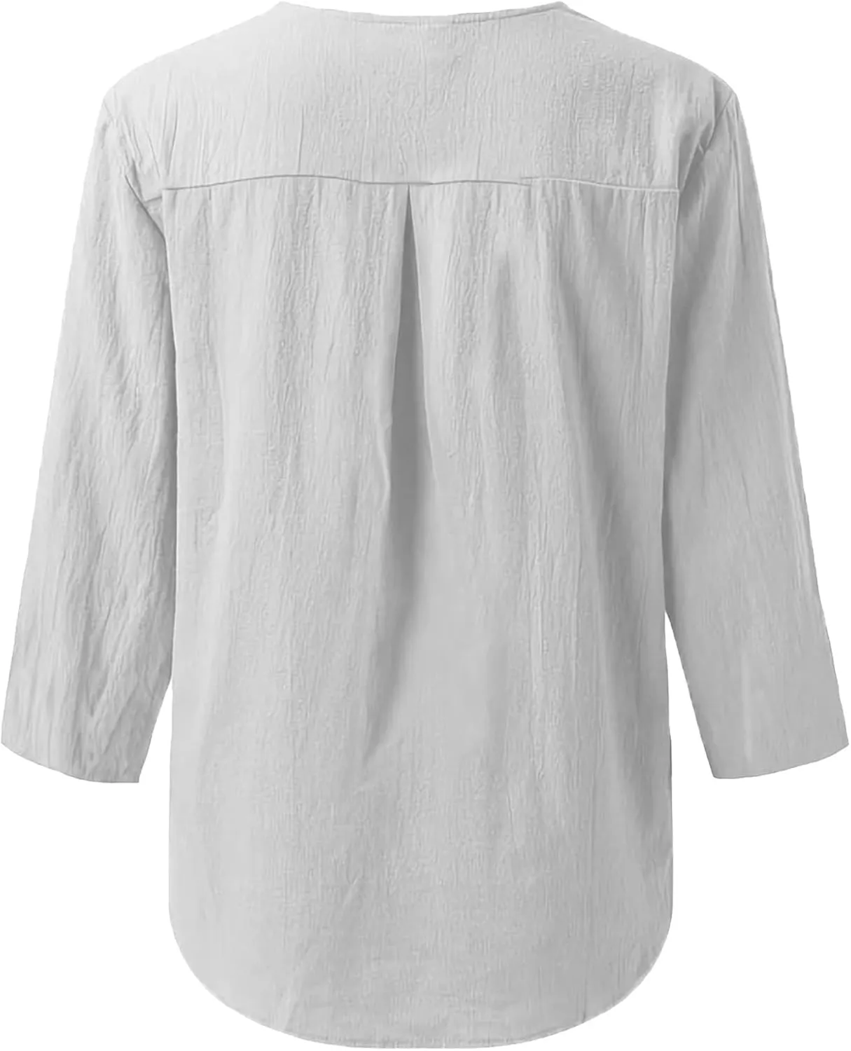 Women's Linen Shirts V-Neck Retro Blouses Bohemian Embroidery Oversized Tee Tops Long Sleeve Loose T Shirts