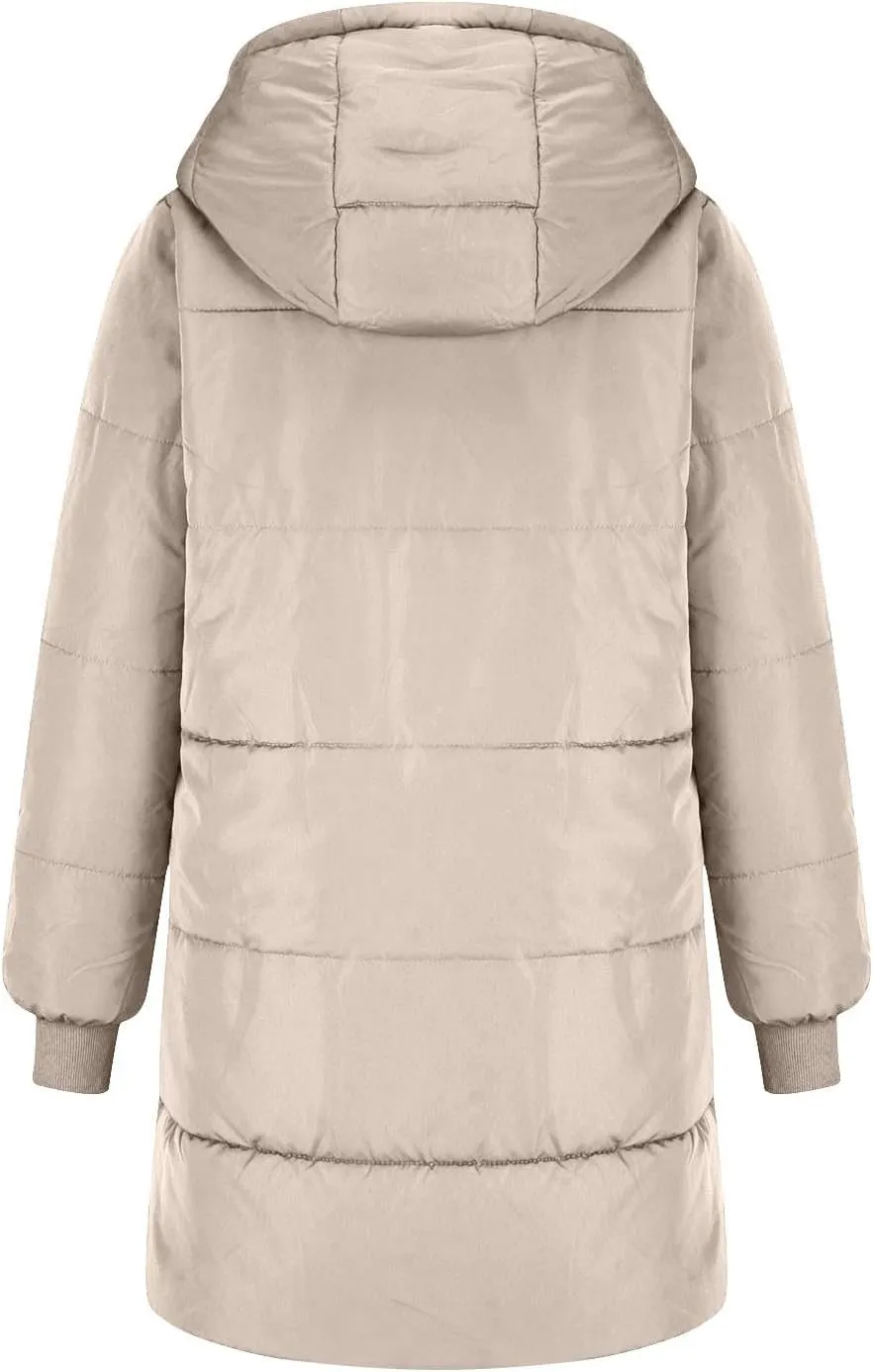 Womens Long Reversible Fleece Jacket Long Sleeve Jackets Zip Up Hoodie Warm Winter Coat Outerwear Sherpa Jackets