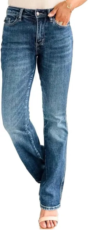 Women's Low Rise Slim Bootcut Jeans Comfort Fit Slim Jeans Straight Leg Jeans Tummy Control Jeans Relaxed Fit Jeans