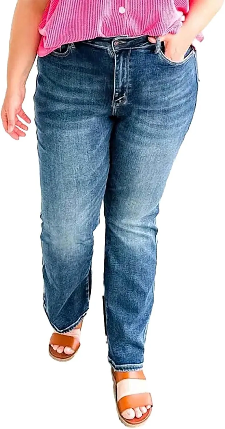 Women's Low Rise Slim Bootcut Jeans Comfort Fit Slim Jeans Straight Leg Jeans Tummy Control Jeans Relaxed Fit Jeans
