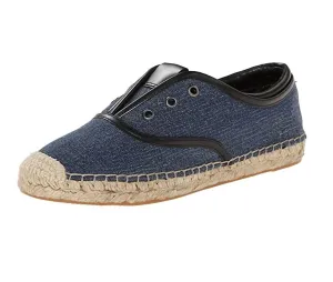 Women's Mako Denim Slip-On Oxford Espadrille Sneakers In Blue Shiny Base