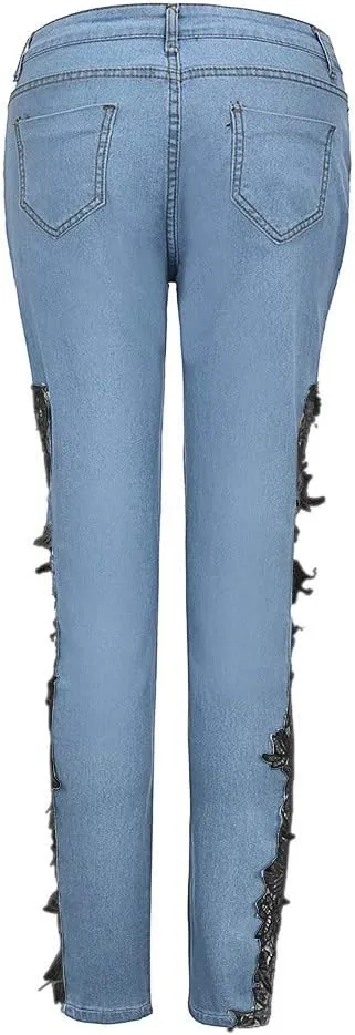 Women's Modern Wide Leg High Waisted Jeans, Blue, Size 33x30, High Rise, Flat Front, Casual, Solid, Jeans