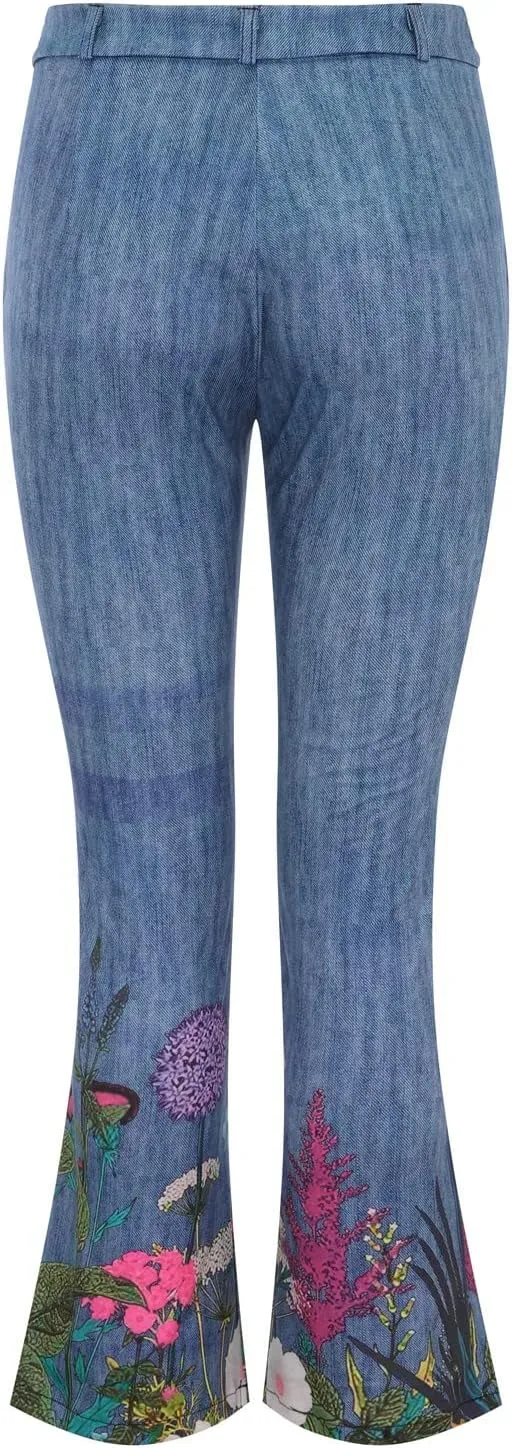 Women's Modern Wide Leg High Waisted Jeans, Blue, Size 33x30, High Rise, Flat Front, Casual, Solid, Jeans