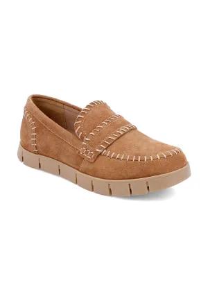 Women's Natalee Loafers In Tan Comfortable Leather Slip-ons Power Step
