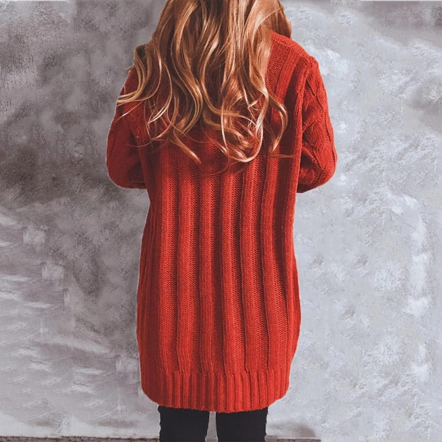 Womens Open Front Cardigan Sweaters Fall Fashion Knitwer Button Down Cable Knit Chunky Winter Knitwear Outerwear Coats