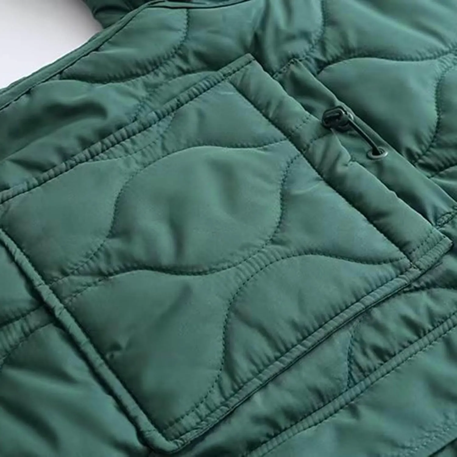 Women's Oversized Lightweight Quilted Jacket Fashion Cropped Thermal Padded Coat 2024 Winter Daily Casual Sport Outwear