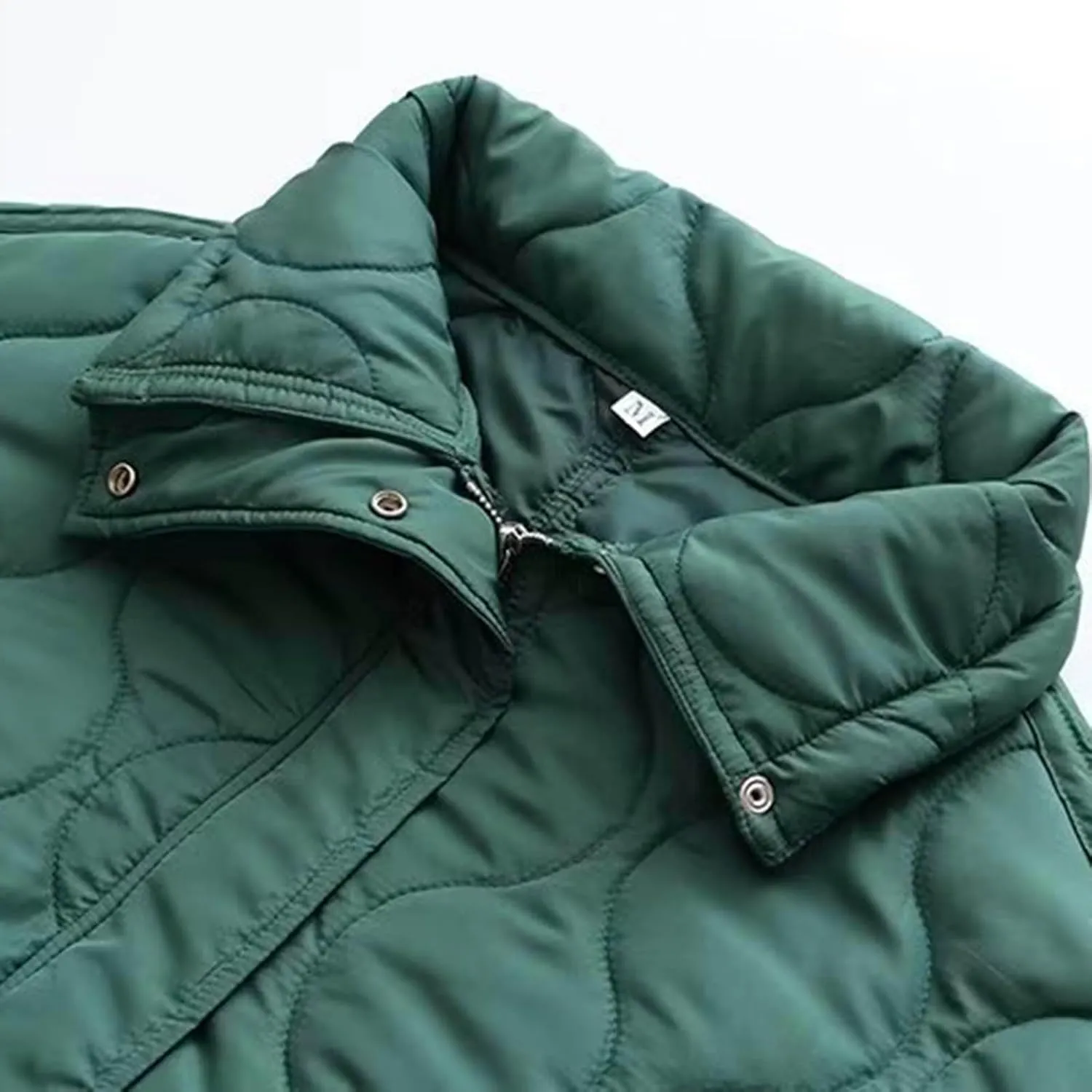 Women's Oversized Lightweight Quilted Jacket Fashion Cropped Thermal Padded Coat 2024 Winter Daily Casual Sport Outwear