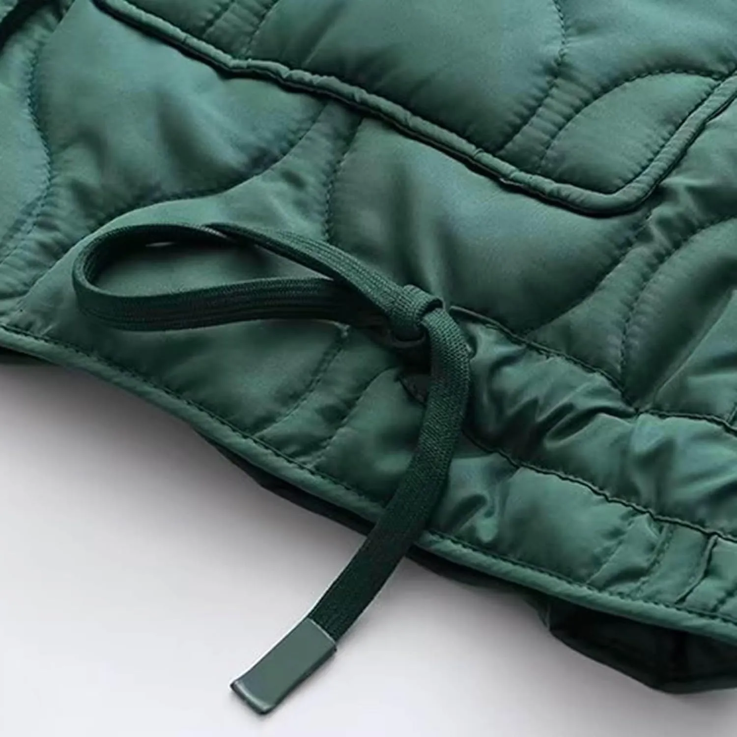 Women's Oversized Lightweight Quilted Jacket Fashion Cropped Thermal Padded Coat 2024 Winter Daily Casual Sport Outwear