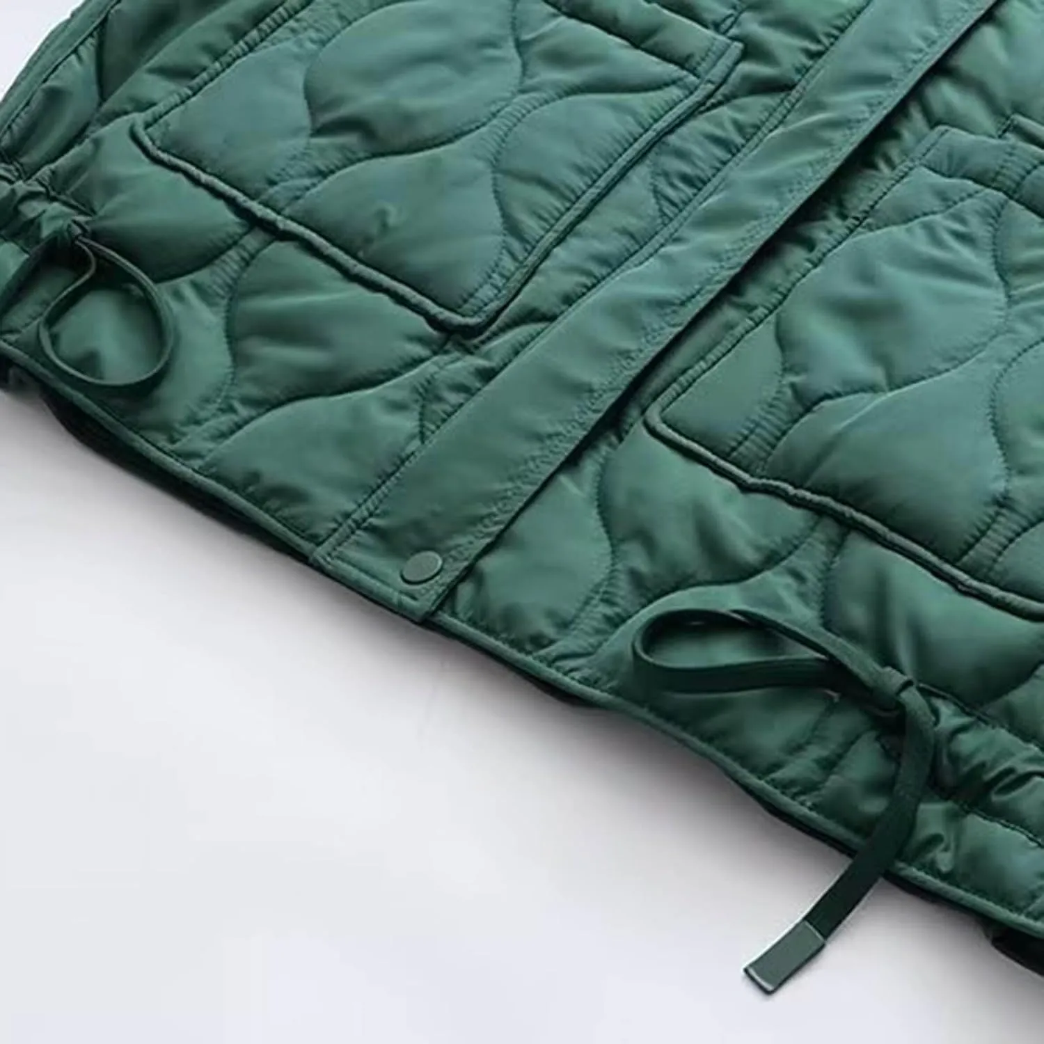 Women's Oversized Lightweight Quilted Jacket Fashion Cropped Thermal Padded Coat 2024 Winter Daily Casual Sport Outwear