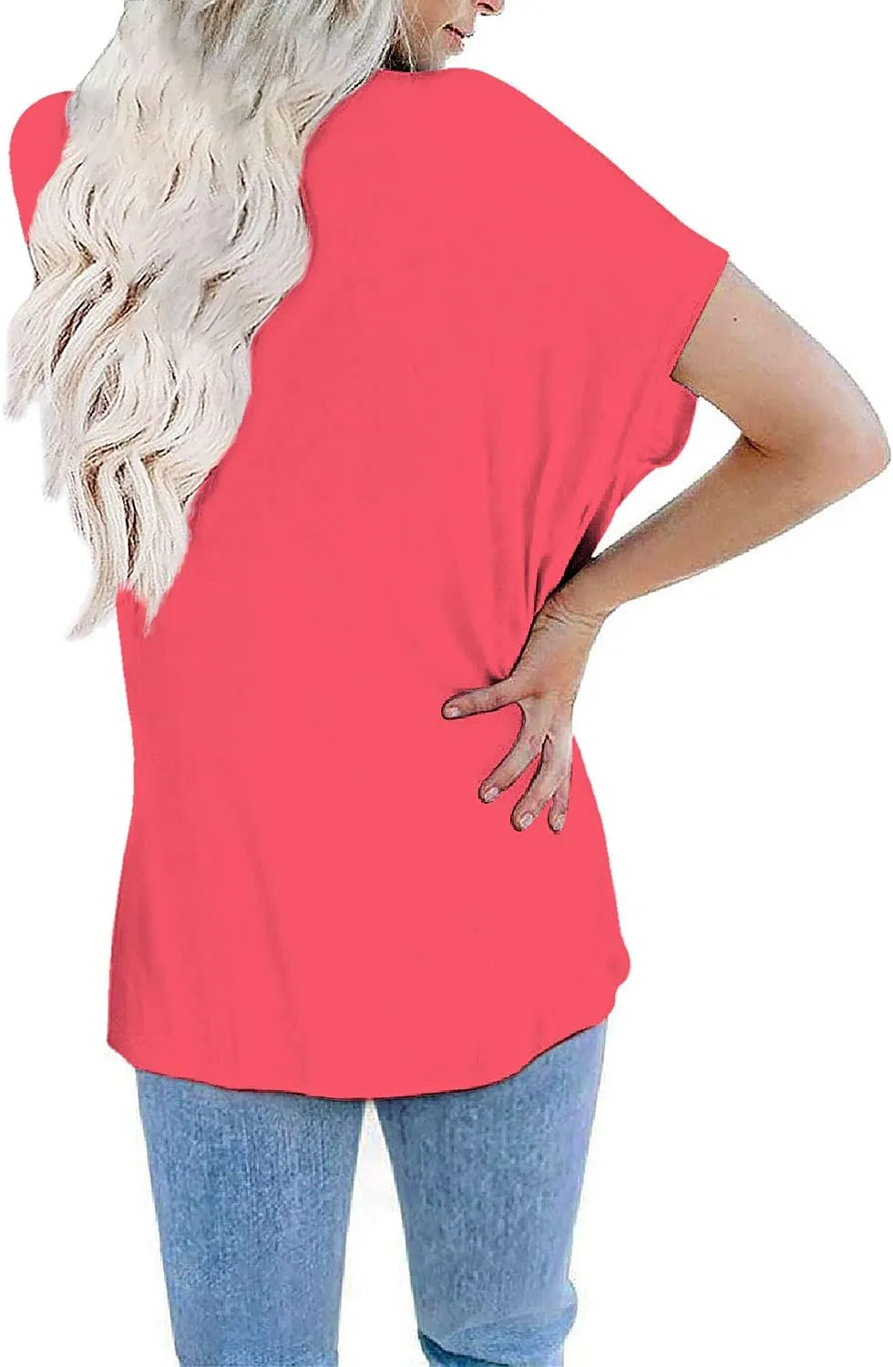 Womens Oversized Tops Crew Neck Short Sleeve T Shirts Loose fit Tunic