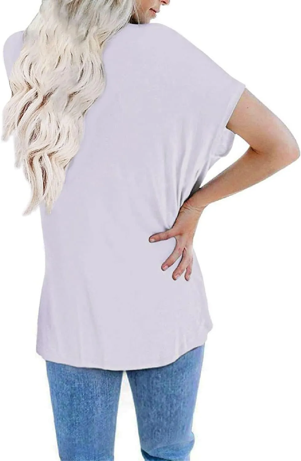 Womens Oversized Tops Crew Neck Short Sleeve T Shirts Loose fit Tunic