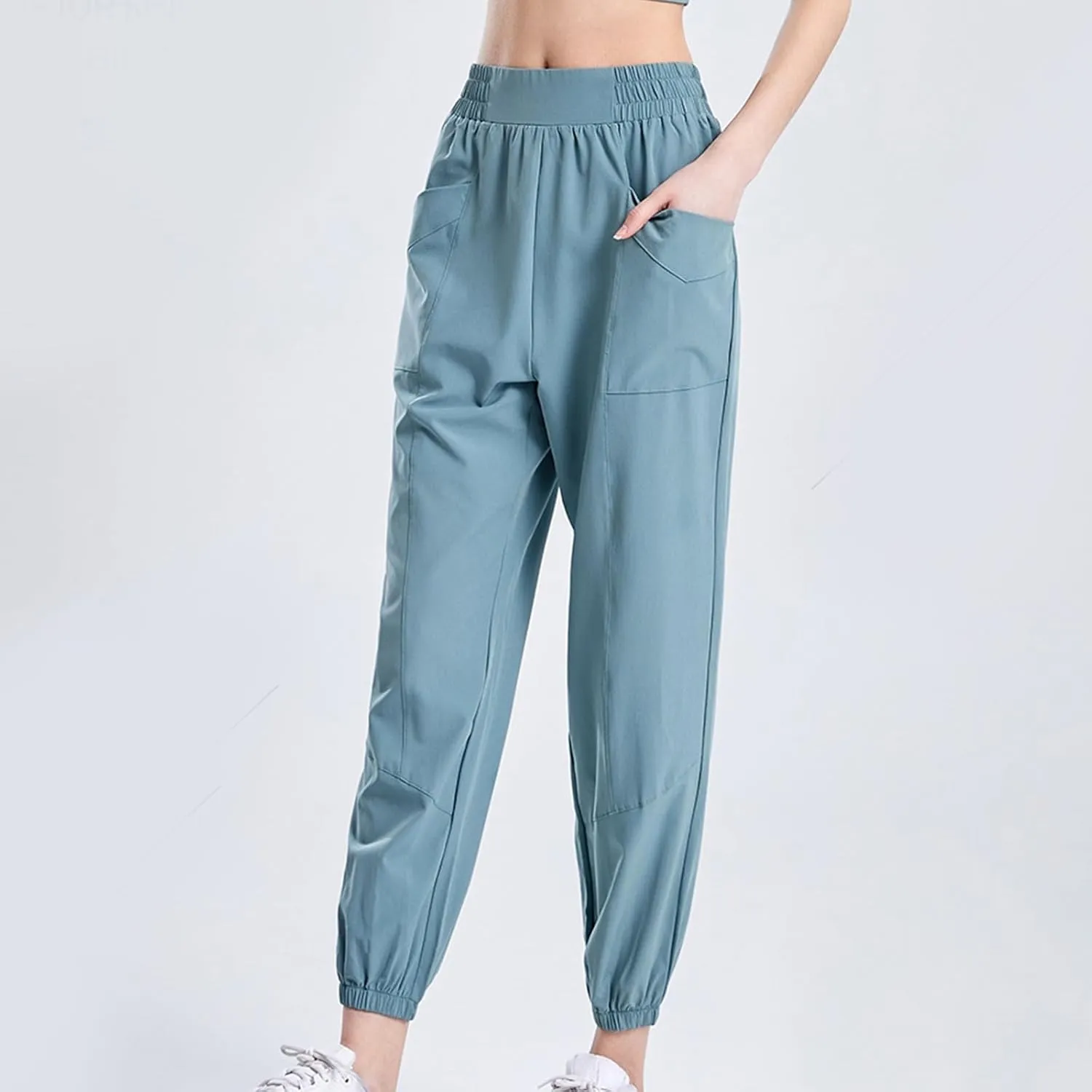 Women's Pants with Pockets High Waisted Lounge Casual Wide Leg Drawstring Sweatpant Baggy 2024 Trendy Baggy Bottom