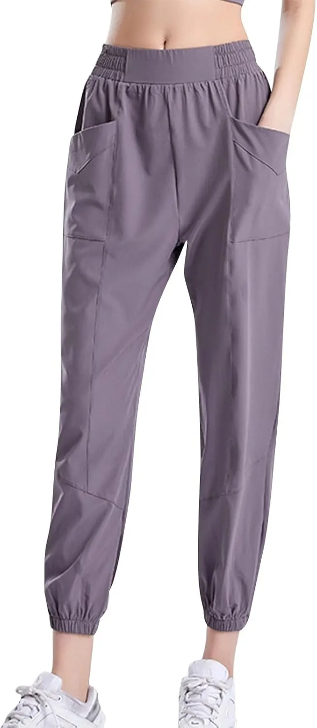 Women's Pants with Pockets High Waisted Lounge Casual Wide Leg Drawstring Sweatpant Baggy 2024 Trendy Baggy Bottom