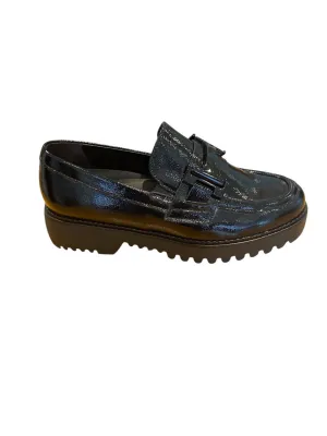 Work Friendly Women's Patent Leather Loafer In Black Patent
