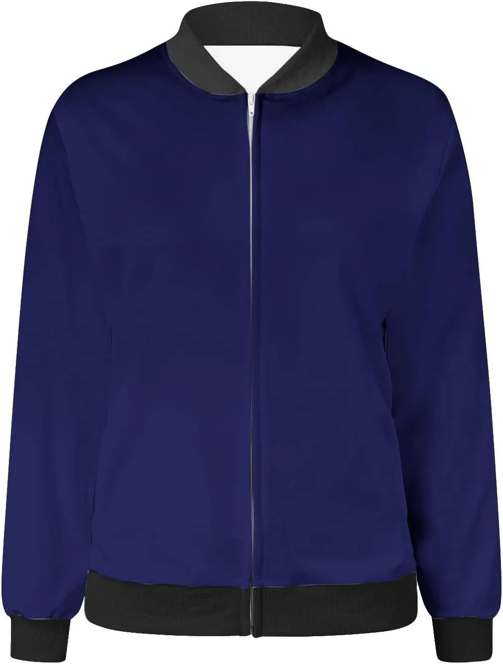 Womens Plus Size Long Sleeve Lightweight Zip Up Oversized Outerwear Windbreaker Casual Striped Bomber Jackets Coat