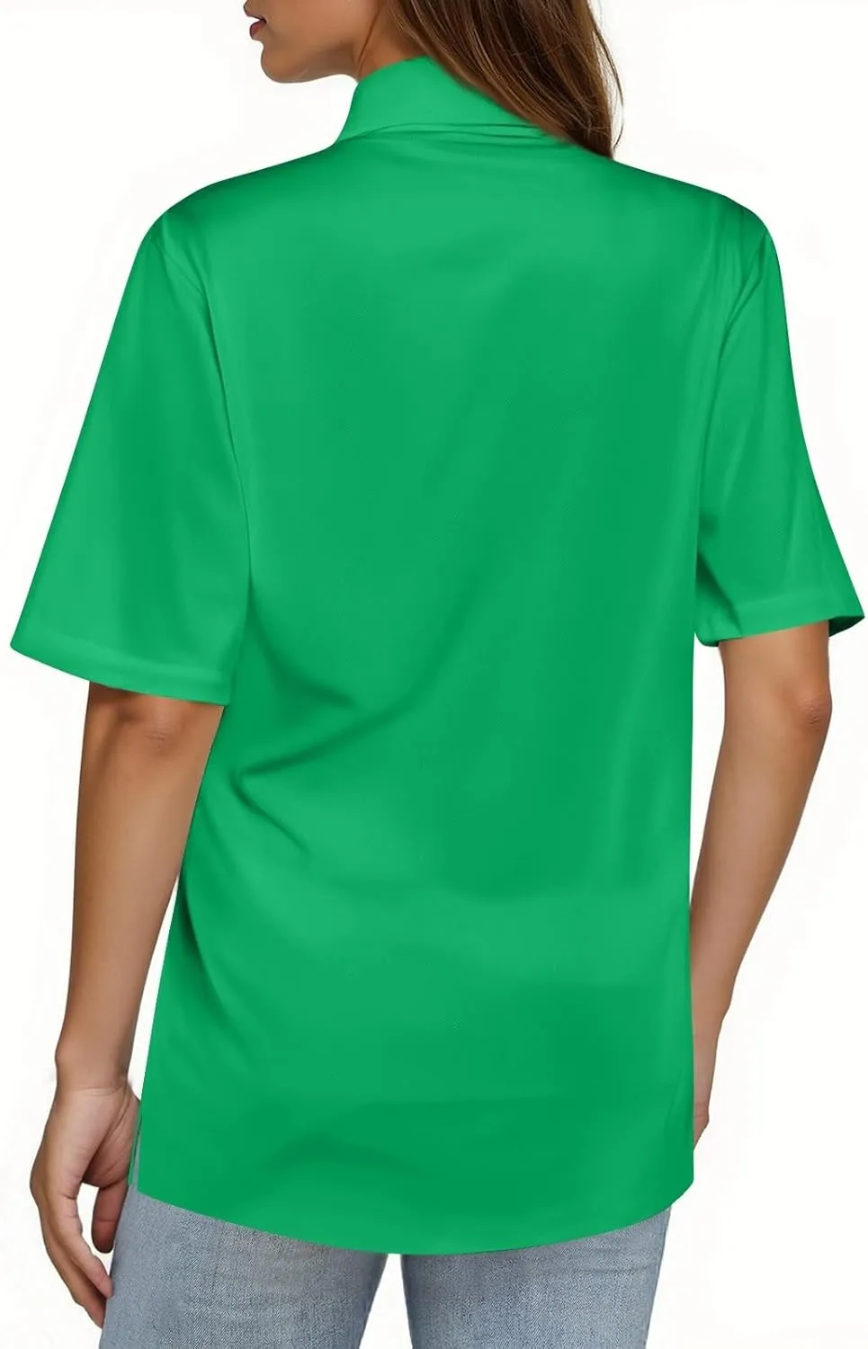Womens Polo Shirts Short Sleeve Button Collared Golf Tops Casual Tennis Workout Business Dressy Summer Blouse Tees