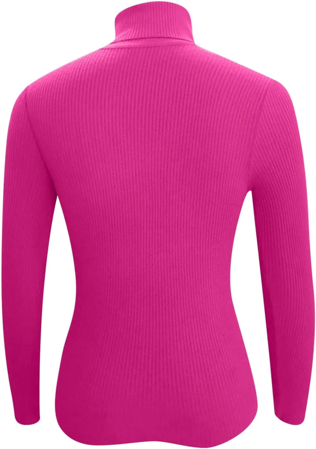 Women's Ribbed Long Sleeve Tops Turtleneck Knit Sweater Slim Fit Basic Trendy Shirts