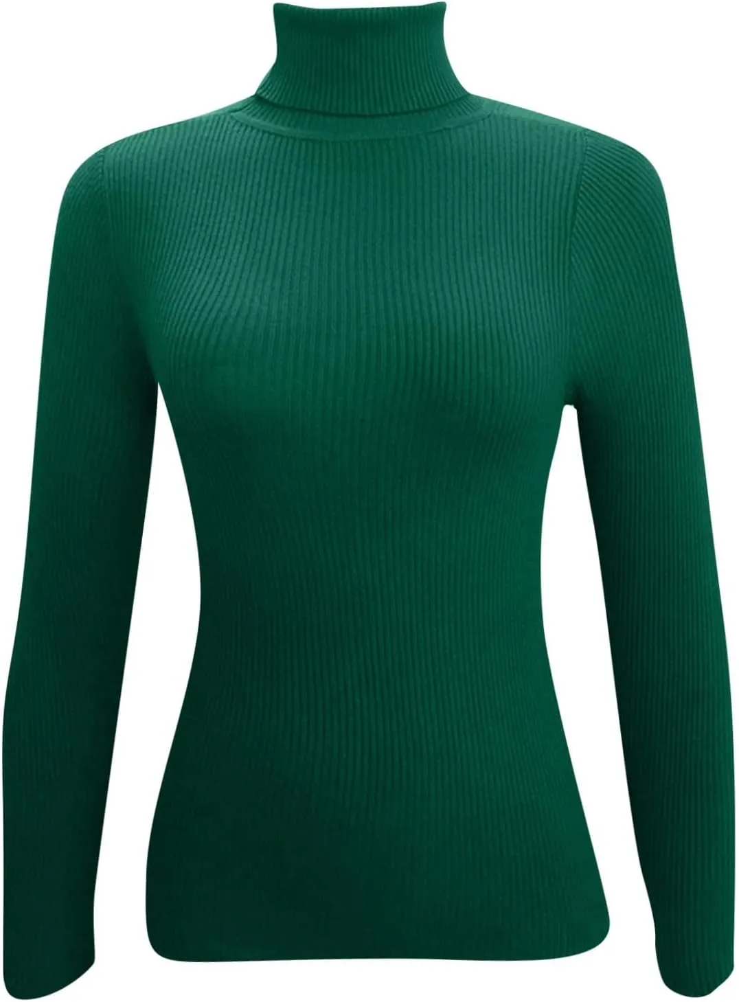 Women's Ribbed Long Sleeve Tops Turtleneck Knit Sweater Slim Fit Basic Trendy Shirts
