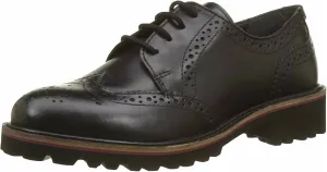 Women's Rony Derby Shoes In Noir Open Steps Flat Ease