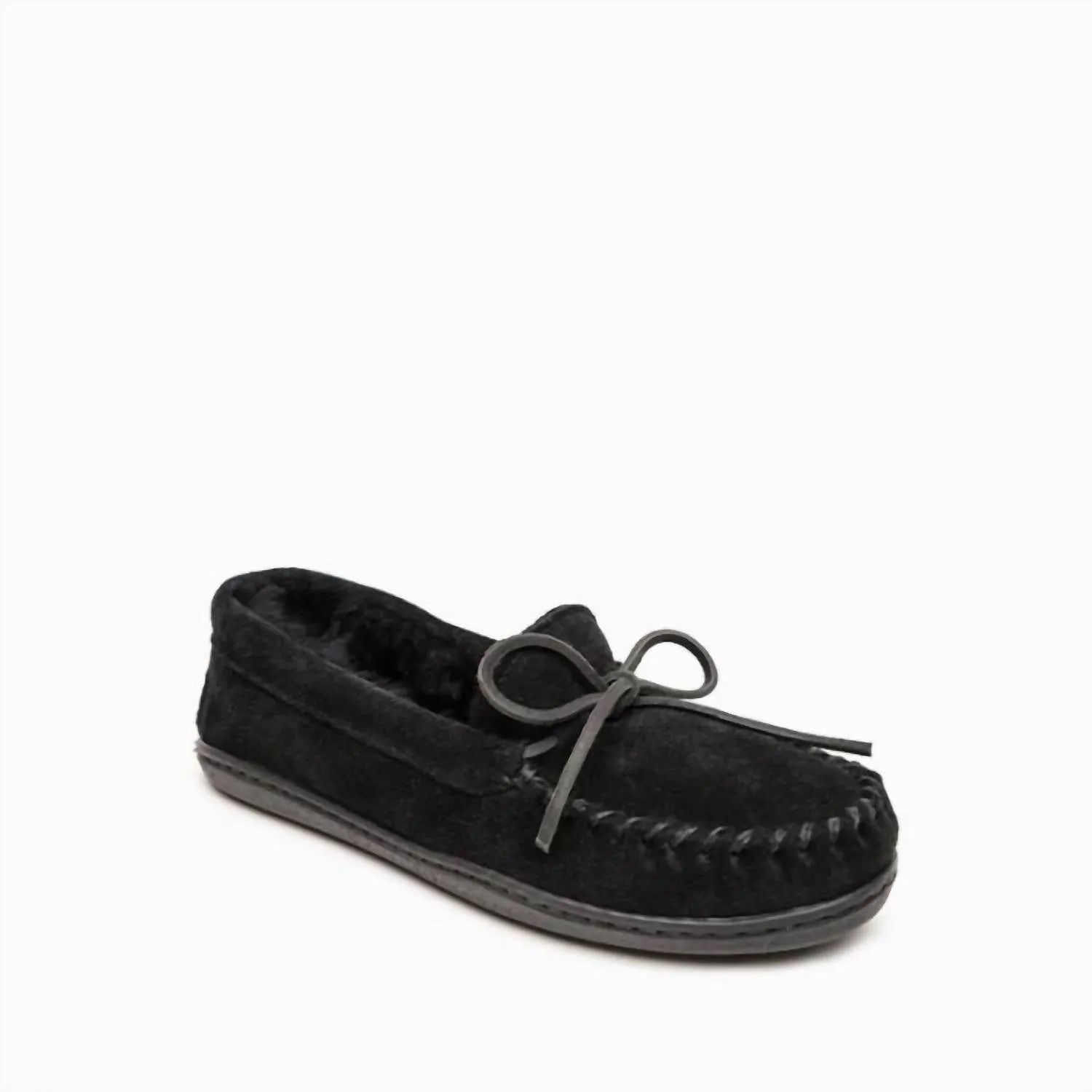 Current Trend Women's Sheepskin Hardsole Moccasins In Black