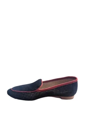 Casual Wear Sole Sure Women's Sofia Suede Loafer In Suede Navy/ Papaya