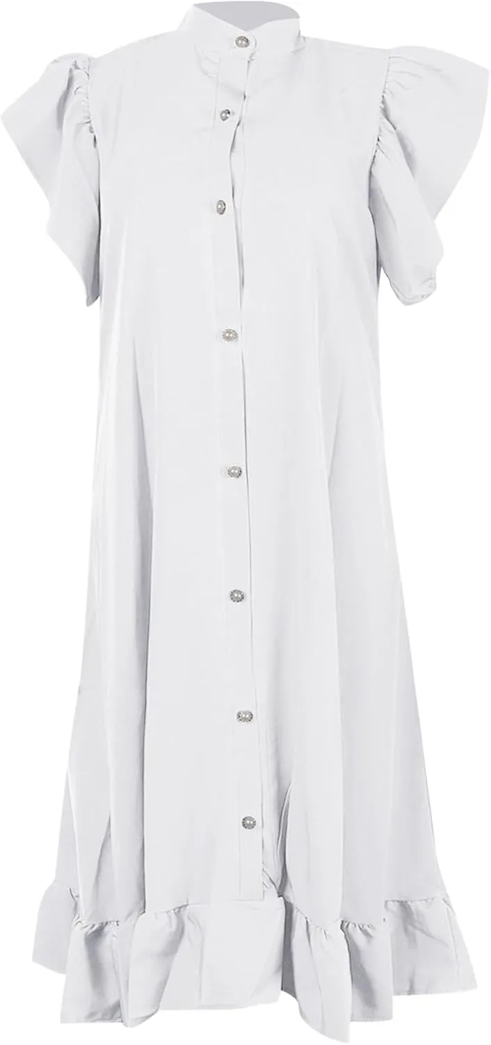Womens Solid Round Neck Long Sleeved Patchwork Long Skirt Is Fashionable and Comfortable Ladies T Shirt Dresses