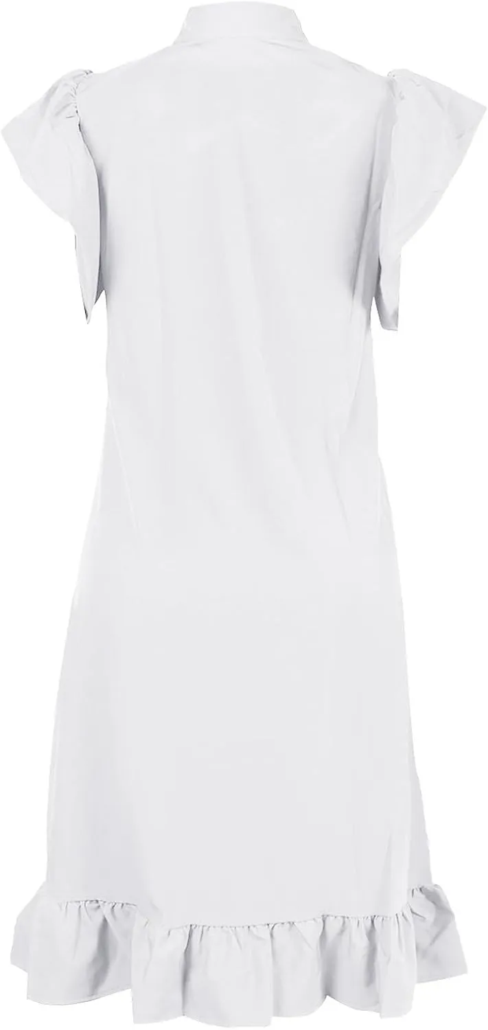 Womens Solid Round Neck Long Sleeved Patchwork Long Skirt Is Fashionable and Comfortable Ladies T Shirt Dresses