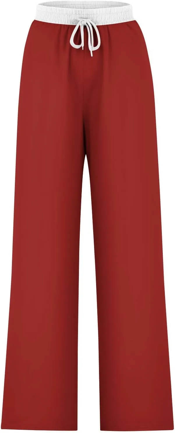 Womens Straight Leg Sweatpants Fall Plus Size Wide Leg Lounge Pants Terndy Fall Fashion Sweatpants with Pockets