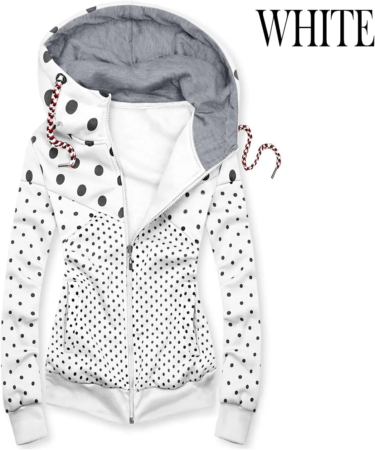 Women's Striped Printed Sweatshirts Long-Sleeved Hoodie Blouse Top Zipper Coat Long Sleeve Bed Jacket