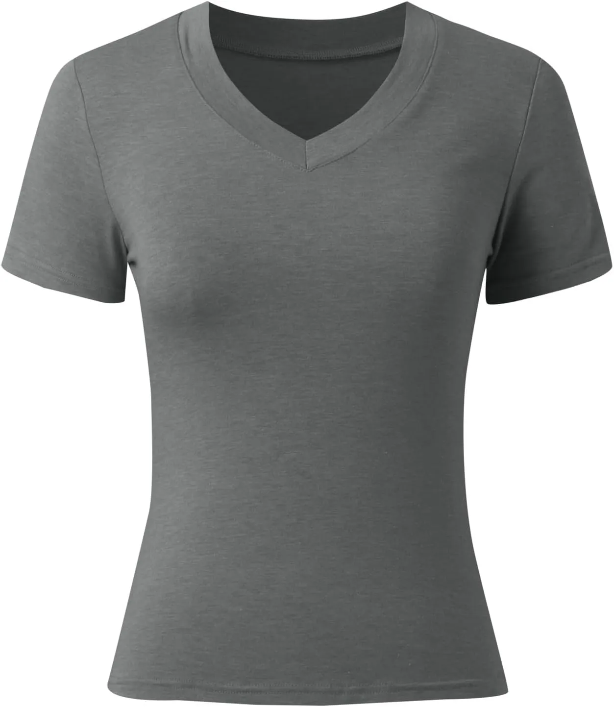 Womens Summer Sexy Short Sleeve Tshirt Tops Deep V Neck Shirts Casual Slim Fit Basic T-Shirt Tee