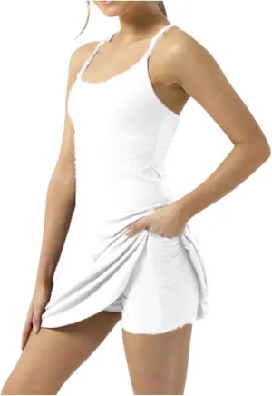 Womens Summer Tennis Dress Loose Square Neck Sleeveless Dress Fashion Casual Fit Flowy Skirt Travel Vacation Outfits