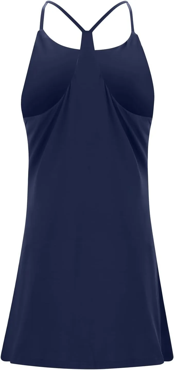 Womens Summer Tennis Dress Loose Square Neck Sleeveless Dress Fashion Casual Fit Flowy Skirt Travel Vacation Outfits