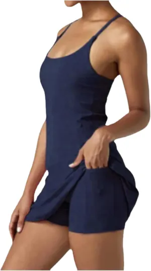 Womens Summer Tennis Dress Loose Square Neck Sleeveless Dress Fashion Casual Fit Flowy Skirt Travel Vacation Outfits