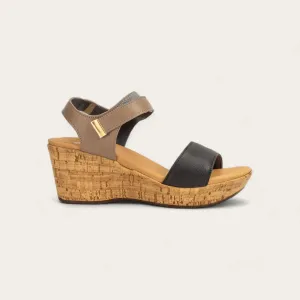 Women's Summer Wedge Heels In Black/stone All Gender Height Appeal