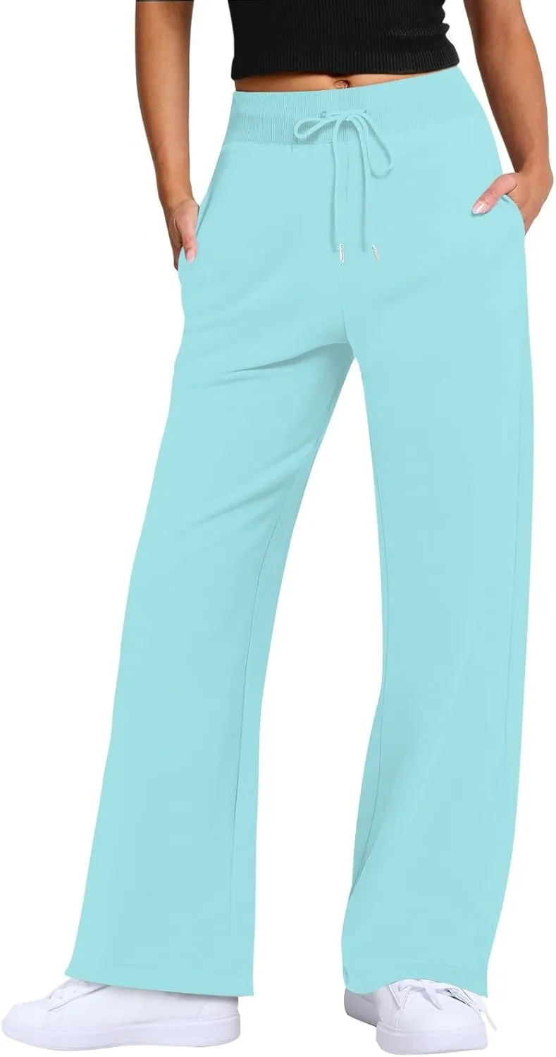 Womens Sweatpants Baggy Comfy Lounge Pants Joggers Workout Casual Fall Fashion 2024 Wide Leg Lounge with Pockets