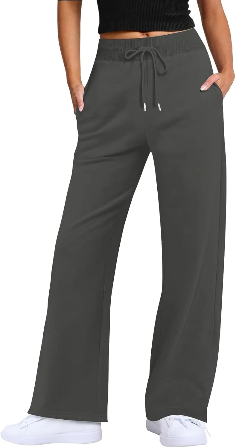 Womens Sweatpants Baggy Comfy Lounge Pants Joggers Workout Casual Fall Fashion 2024 Wide Leg Lounge with Pockets