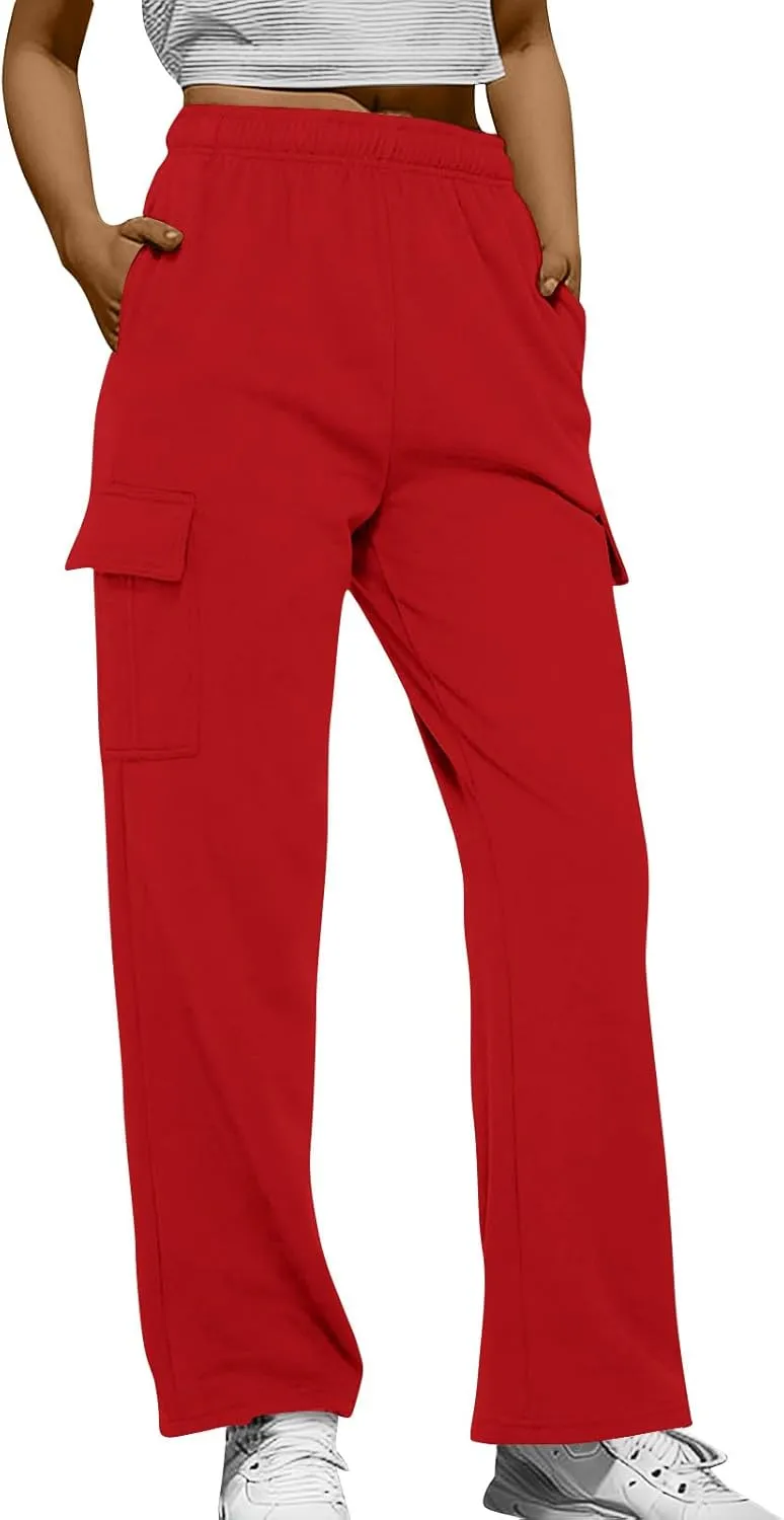 Women's Sweatpants High Waist Drawstring Pockets Cinched Bottom Y2k Vintage Comfy Cute Joggers Pants Ladies Teen Girl