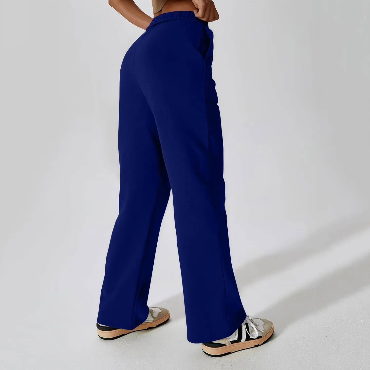 Womens Sweatpants High Waisted Baggy Elastic Waist Drawstring Straight Leg Pants Lounge Baggy Joggers with Pockets