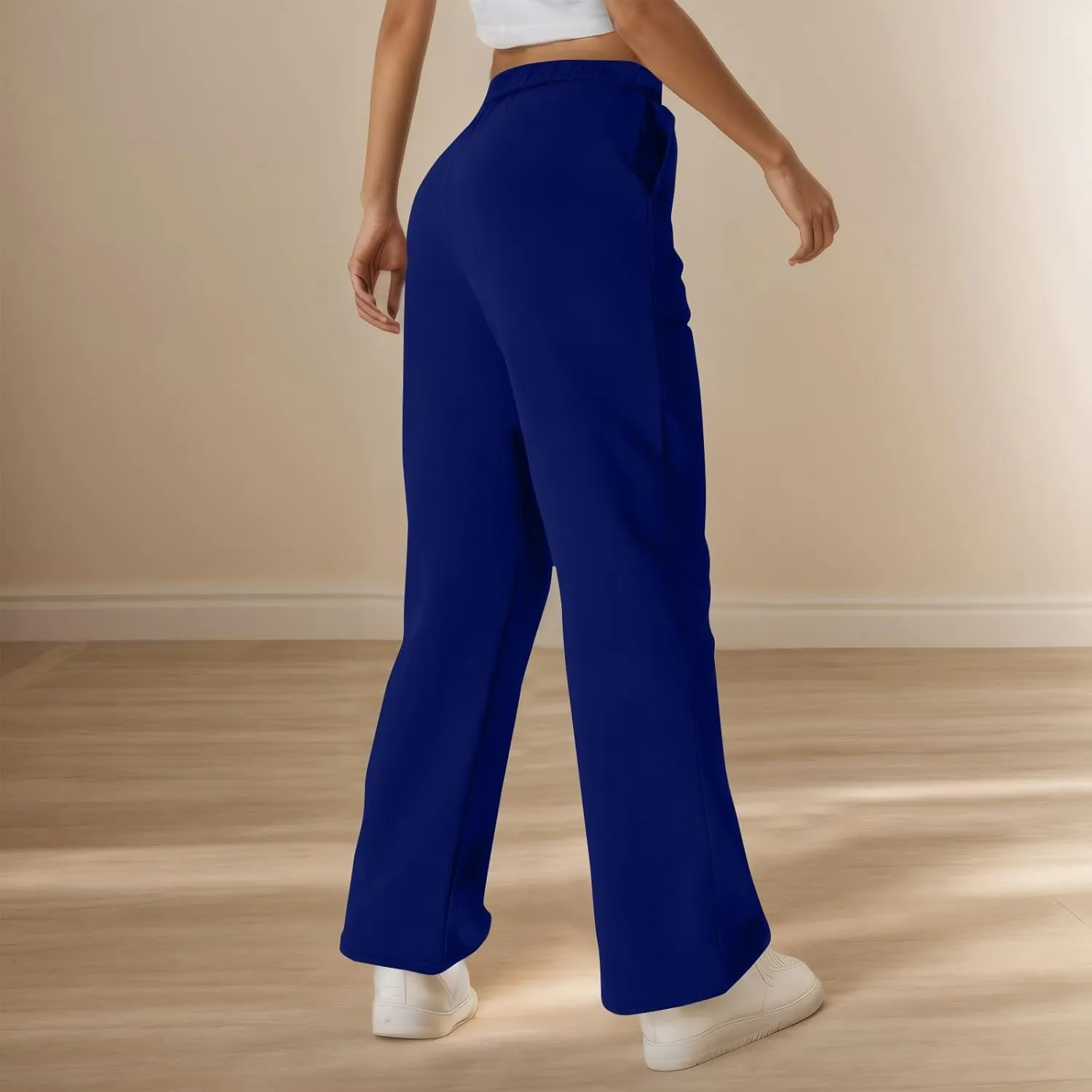 Womens Sweatpants High Waisted Baggy Elastic Waist Drawstring Straight Leg Pants Lounge Baggy Joggers with Pockets