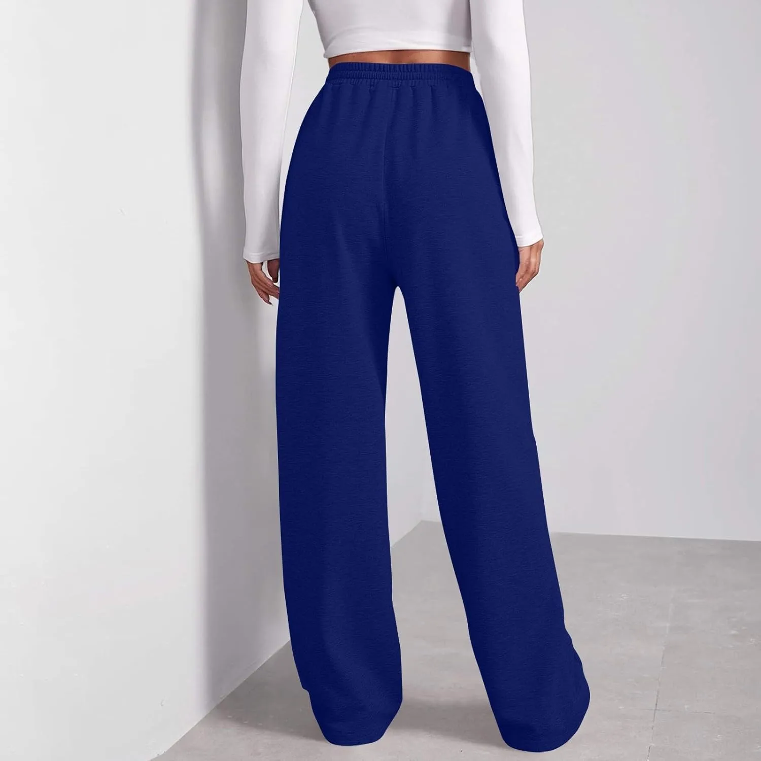 Womens Sweatpants High Waisted Baggy Elastic Waist Drawstring Straight Leg Pants Lounge Baggy Joggers with Pockets