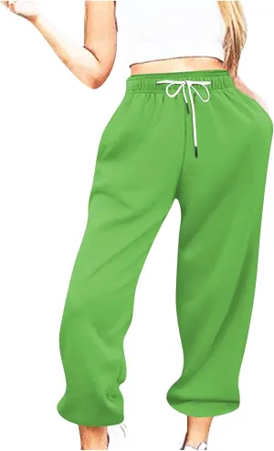 Womens Sweatpants Loose Drawstring Joggers Pants with Pockets Workout Casual Comfy Lounge Baggy High Waisted Joggers