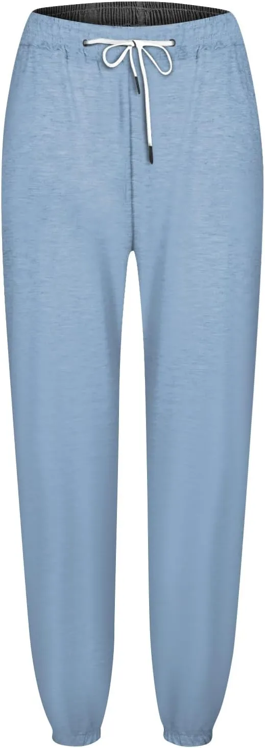 Womens Sweatpants Loose Drawstring Joggers Pants with Pockets Workout Casual Comfy Lounge Baggy High Waisted Joggers