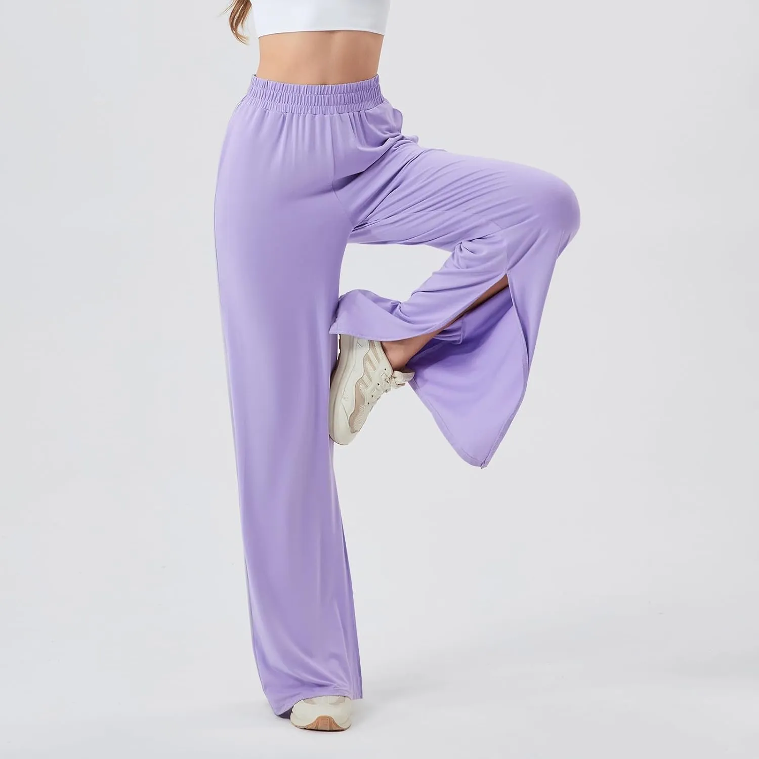 Women's Sweatpants Wide Leg Thermal Winter Warm Workout 2025 Trendy Casual Baggy Lounge Sweat Pants with Pockets