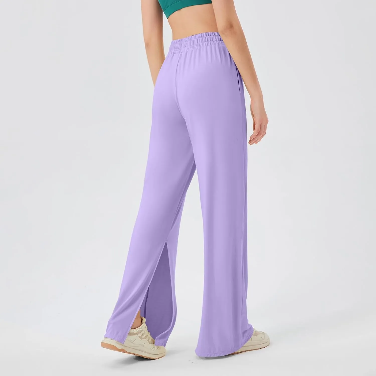 Women's Sweatpants Wide Leg Thermal Winter Warm Workout 2025 Trendy Casual Baggy Lounge Sweat Pants with Pockets