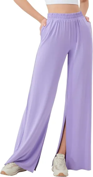 Women's Sweatpants Wide Leg Thermal Winter Warm Workout 2025 Trendy Casual Baggy Lounge Sweat Pants with Pockets