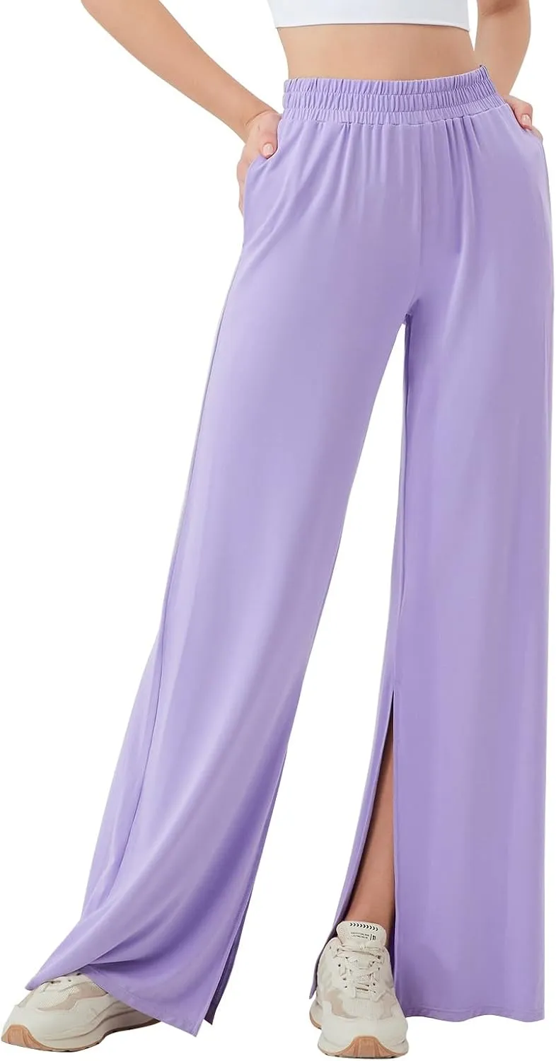 Women's Sweatpants Wide Leg Thermal Winter Warm Workout 2025 Trendy Casual Baggy Lounge Sweat Pants with Pockets