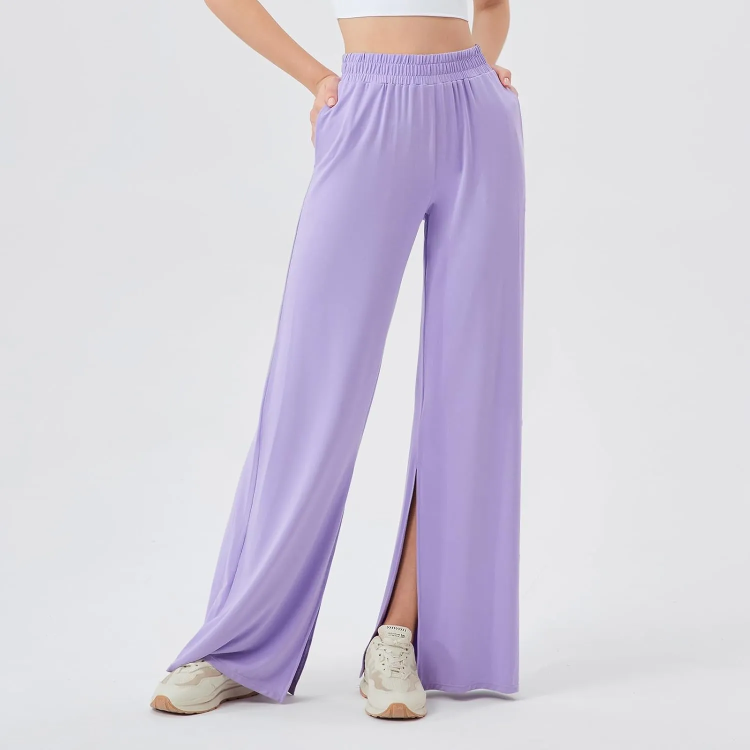 Women's Sweatpants Wide Leg Thermal Winter Warm Workout 2025 Trendy Casual Baggy Lounge Sweat Pants with Pockets
