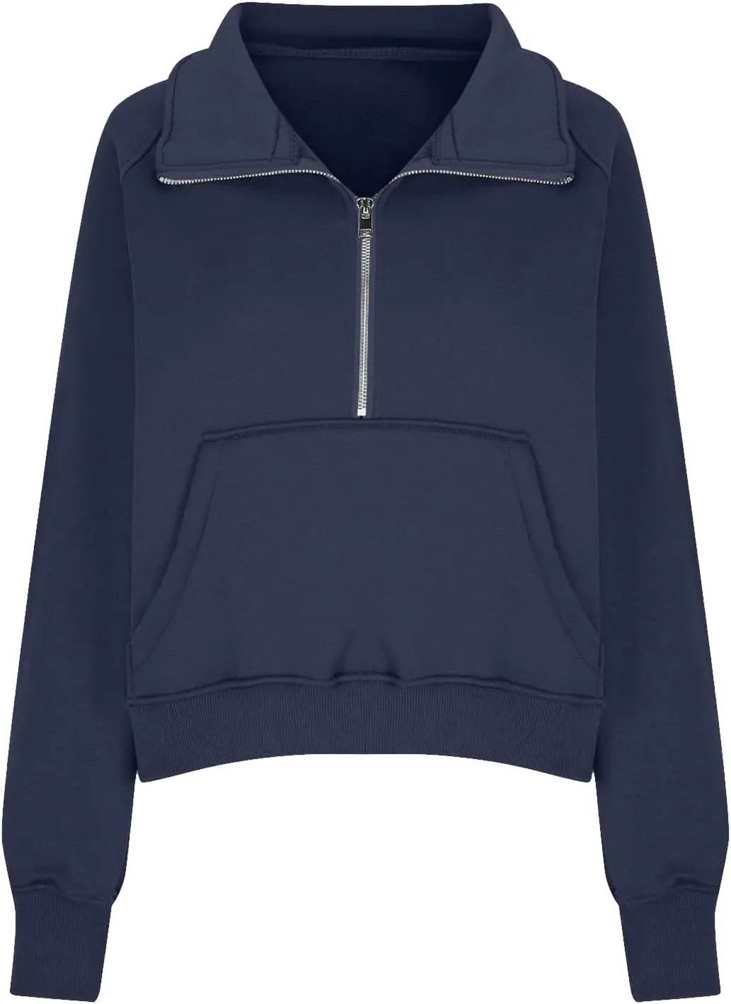 Womens Sweatshirts Half Zip Cropped Pullover Tops Quarter Zipper Tunics Fall Outfits Clothes Thumb Hole