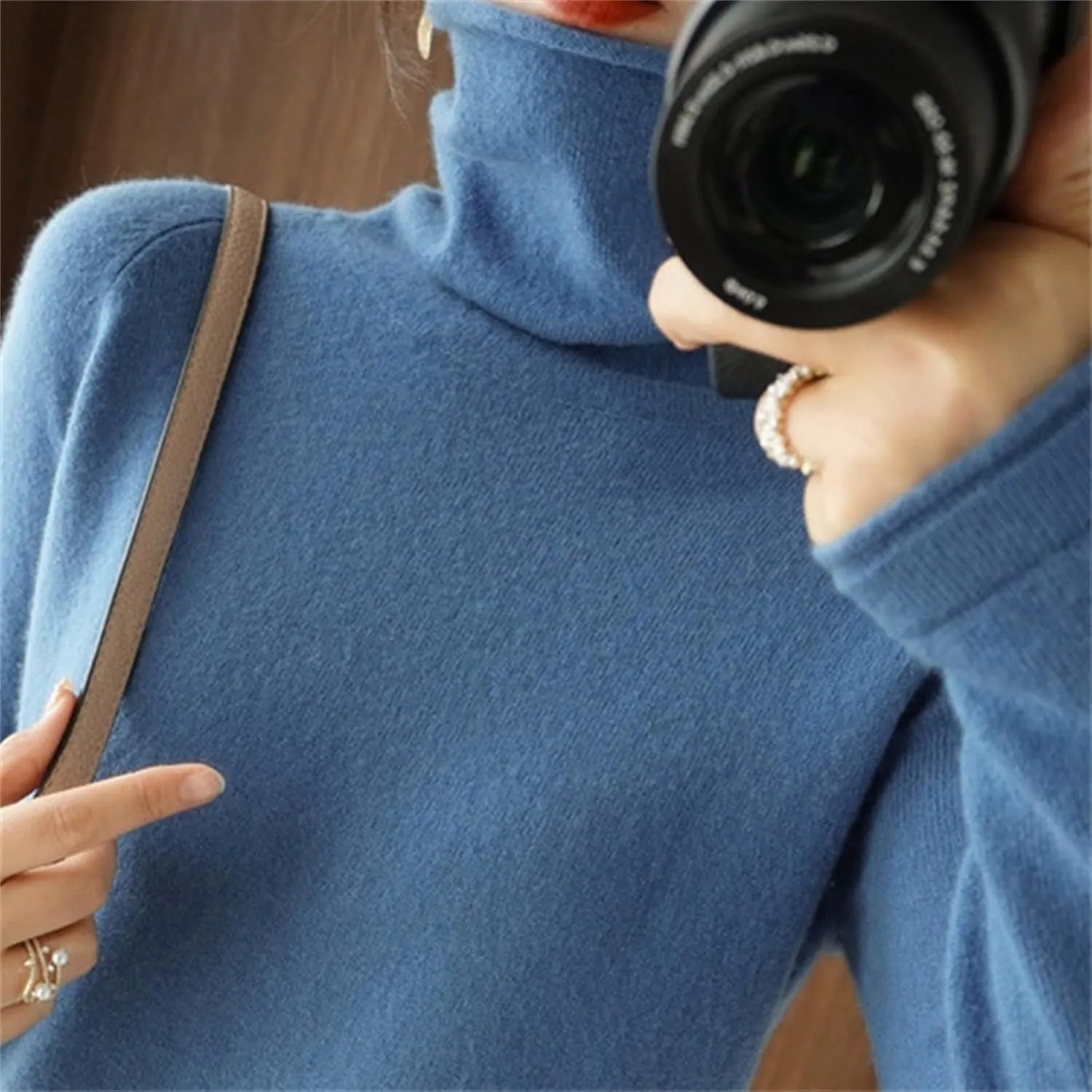 Womens Turtleneck Cashmere Knitted Sweater Long Sleeve Crewneck Pullover Casual Lightweight Y2k Dressy Sweaters Tops