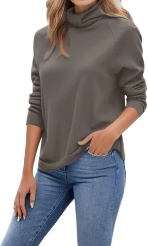 Womens Turtleneck Cashmere Knitted Sweater Long Sleeve Crewneck Pullover Casual Lightweight Y2k Dressy Sweaters Tops